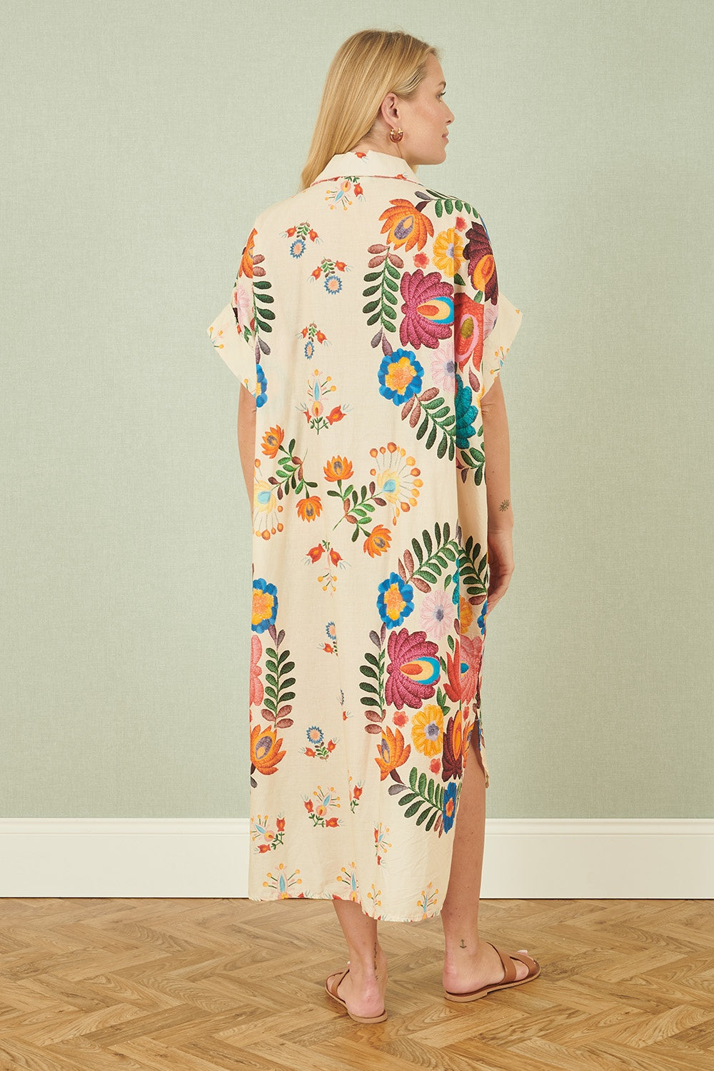 Yumi Multicoloured Folk Print Relaxed Tunic - QHA UK