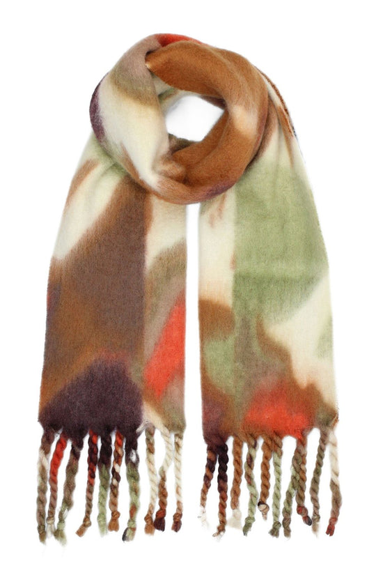 Yumi Multi Colour Swirl Fluffy Scarf - QHA UK