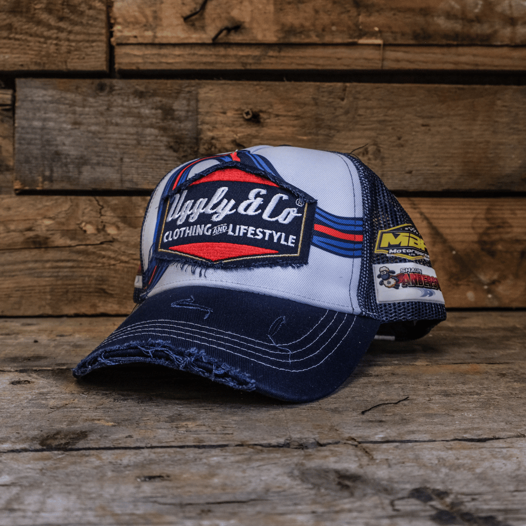 Retro Blue & Red Diamond Cap - QHA UK