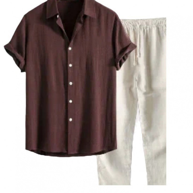 Men's Casual Short Sleeve Shirt & Pants