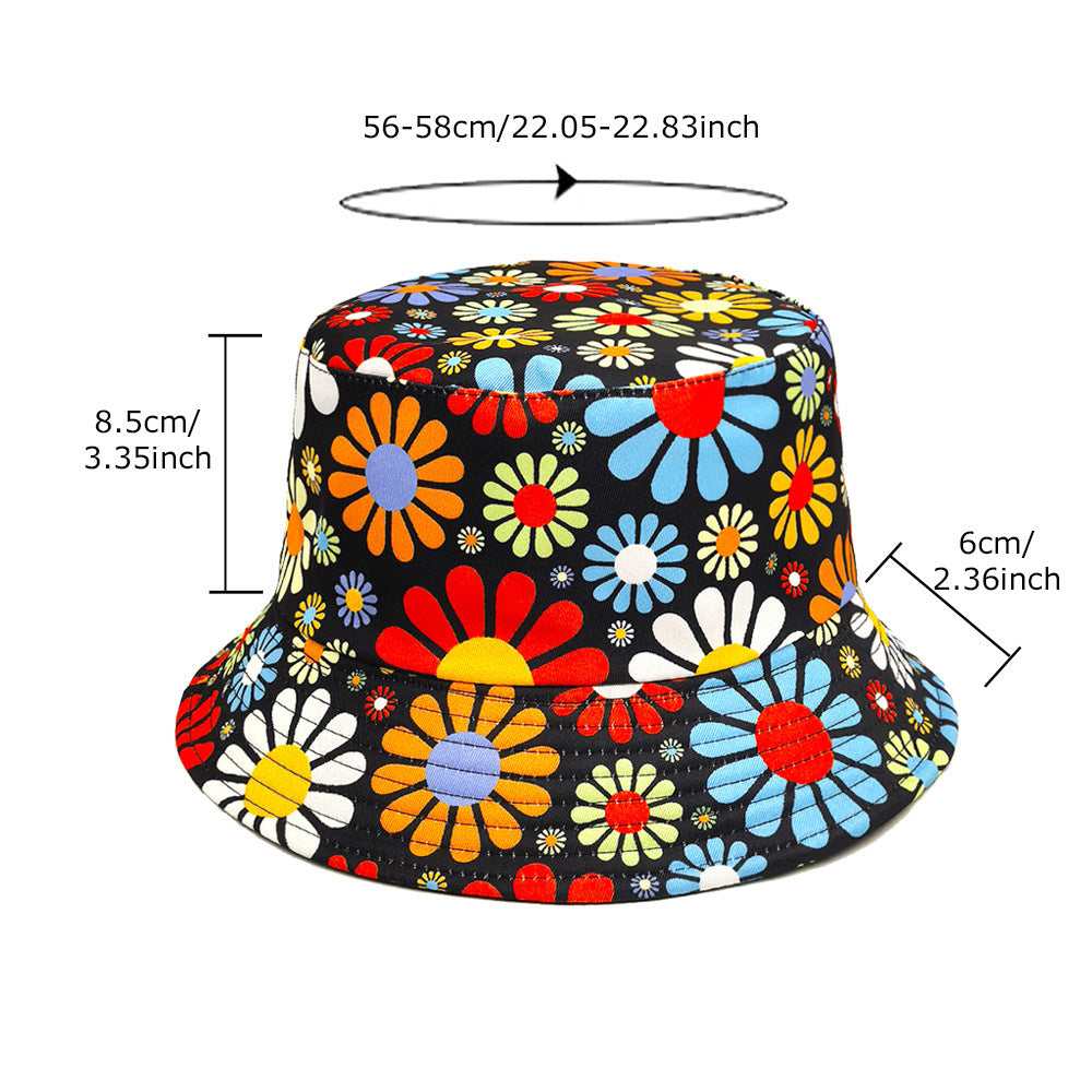 Men’s Colourful Floral Bucket Hat, Sun Hat
