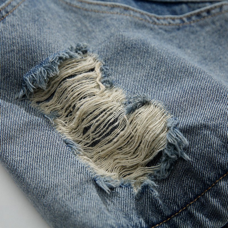 Men’s Denim Shorts - Multi-Pocket Ripped