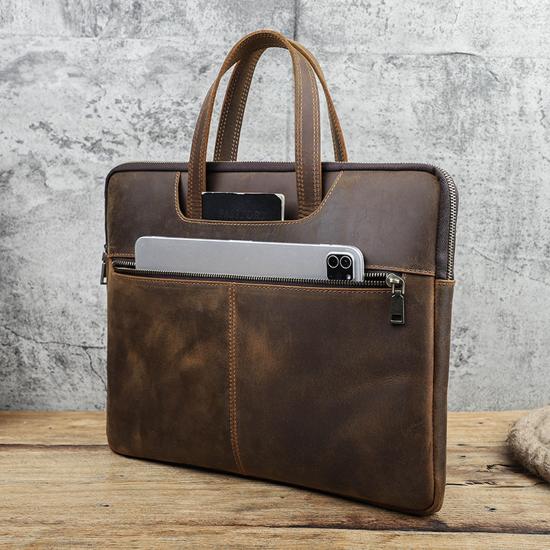 Men's Retro Horse Leather Laptop Bag