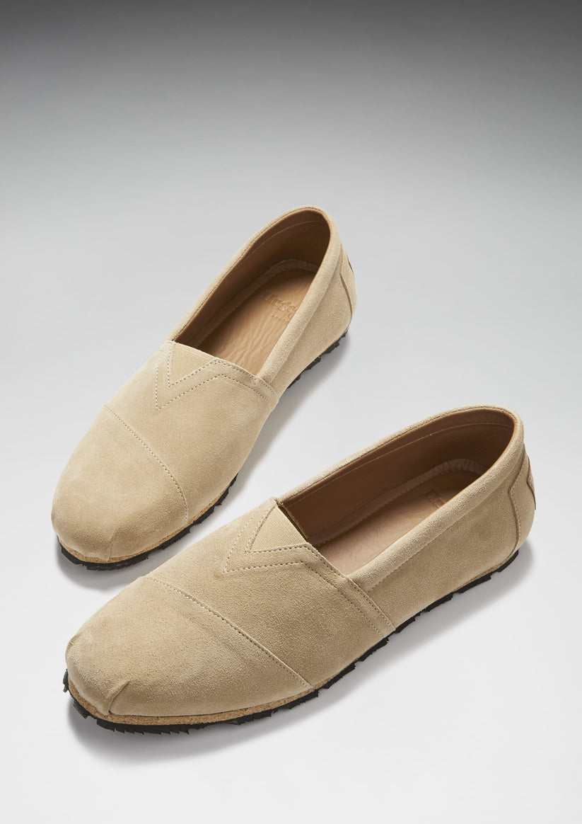 Mens Tyre Sole Espadrilles, taupe suede - QHA UK