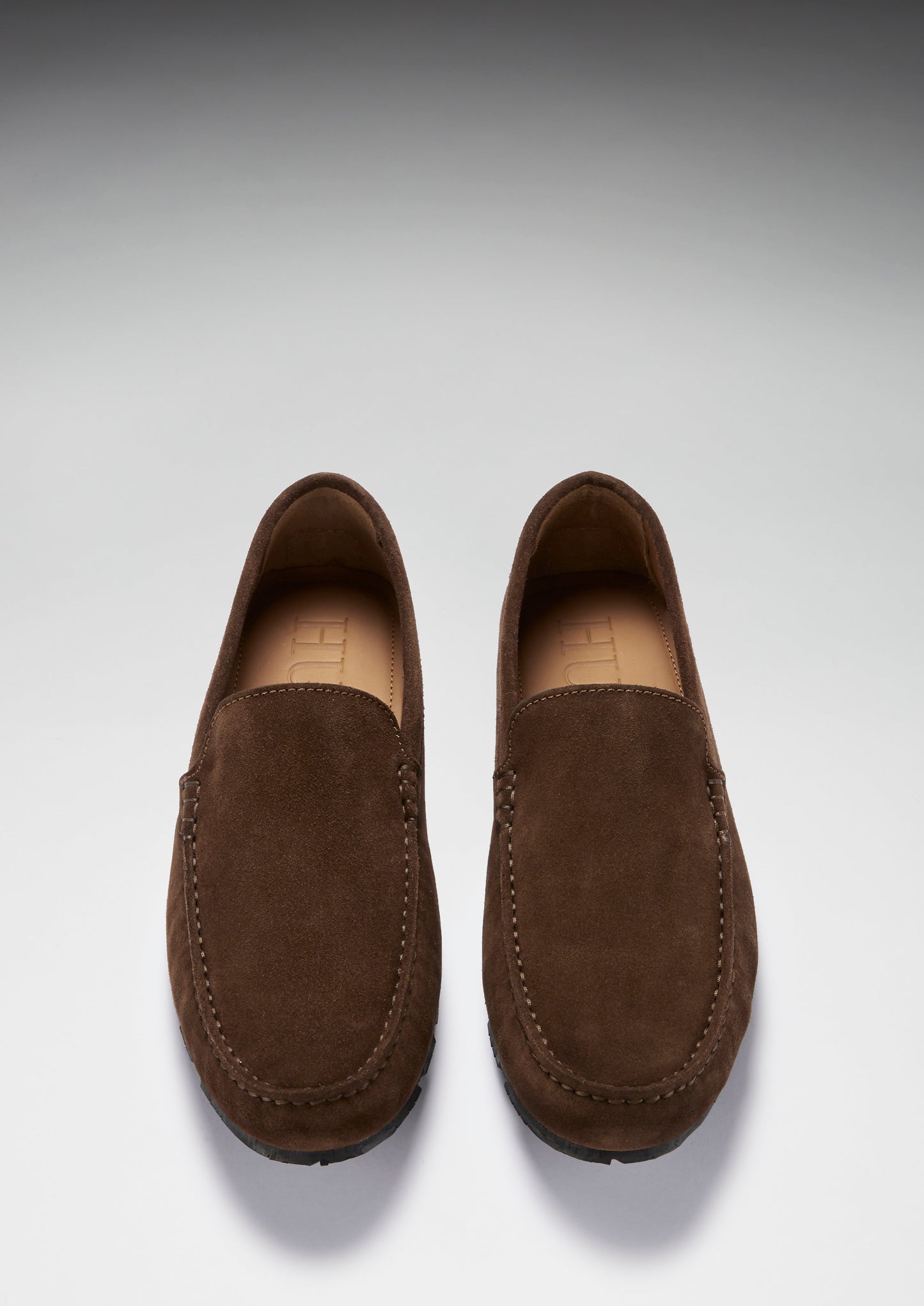 Mens Tyre Sole Driving Loafers, brown suede - QHA UK