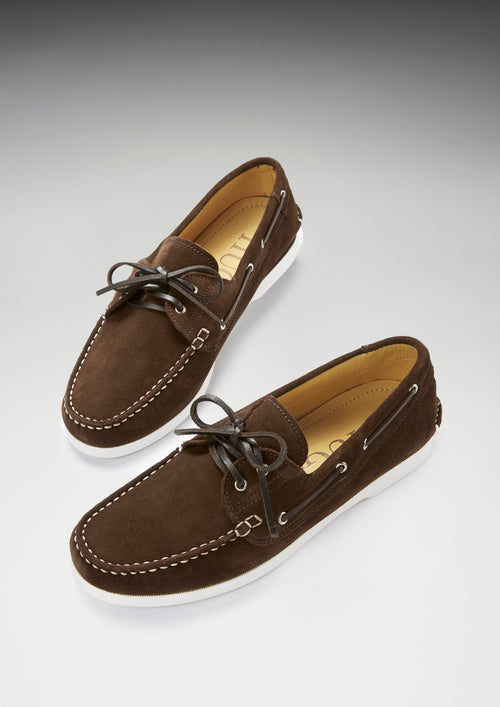 Deck Shoes, brown suede - QHA UK