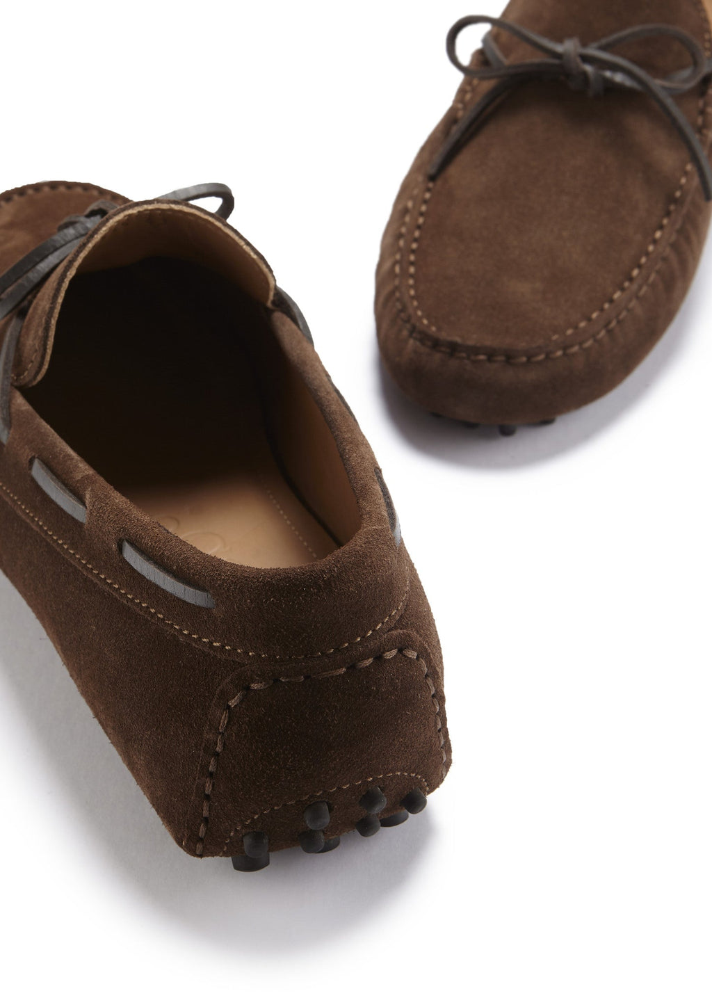 Laced Driving Loafers, brown suede