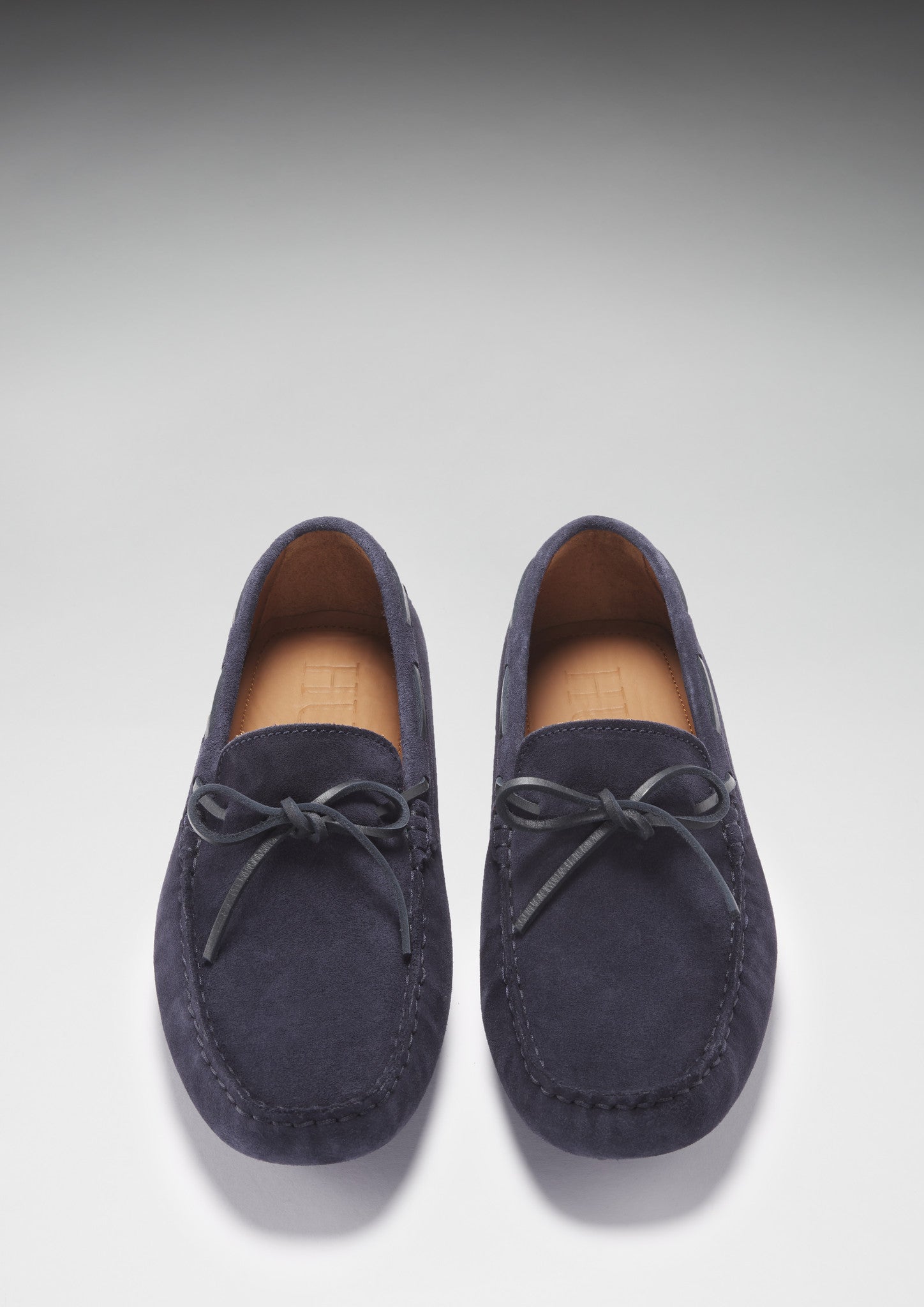 Laced Driving Loafers, navy blue suede