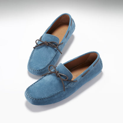 Hugs & Co Mens Petrol Blue Suede Laced Driving Loafers UK 7-14 product image 2