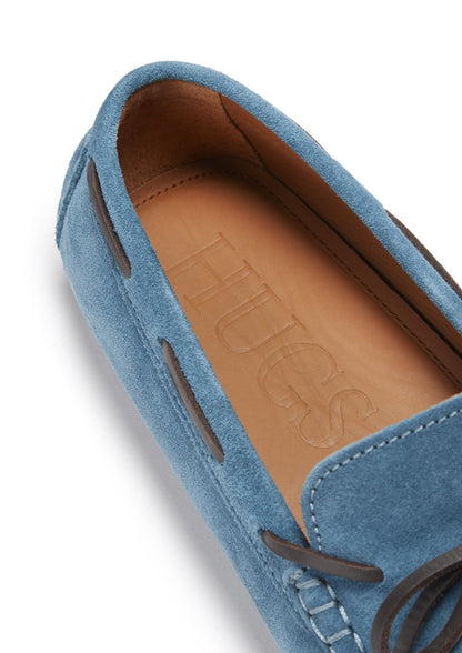 Hugs & Co Mens Petrol Blue Suede Laced Driving Loafers UK 7-14 product image 4