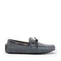 Mens Tyre Sole Laced Driving Loafers, slate grey suede