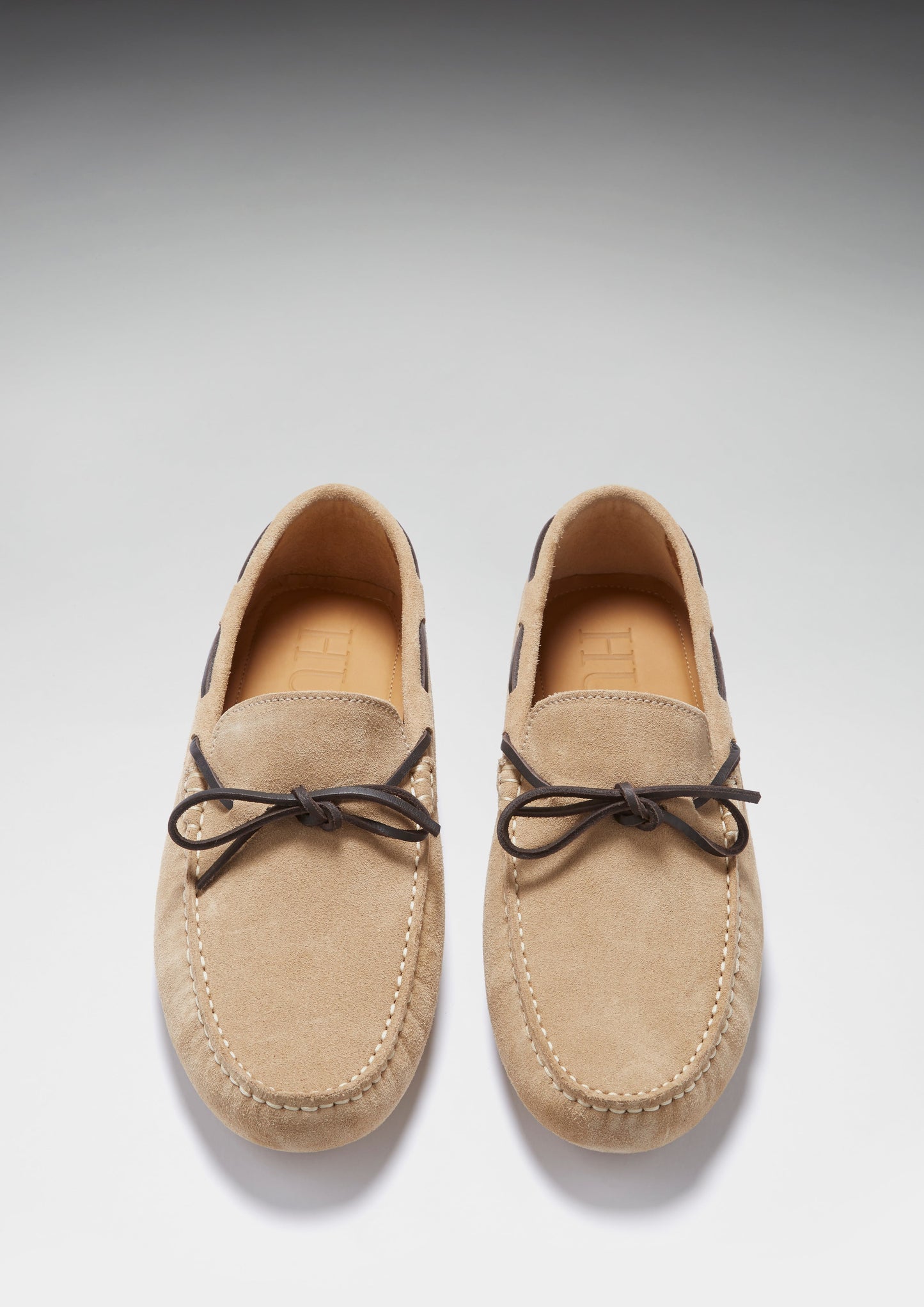 Mens Laced Driving Loafers, taupe suede - QHA UK