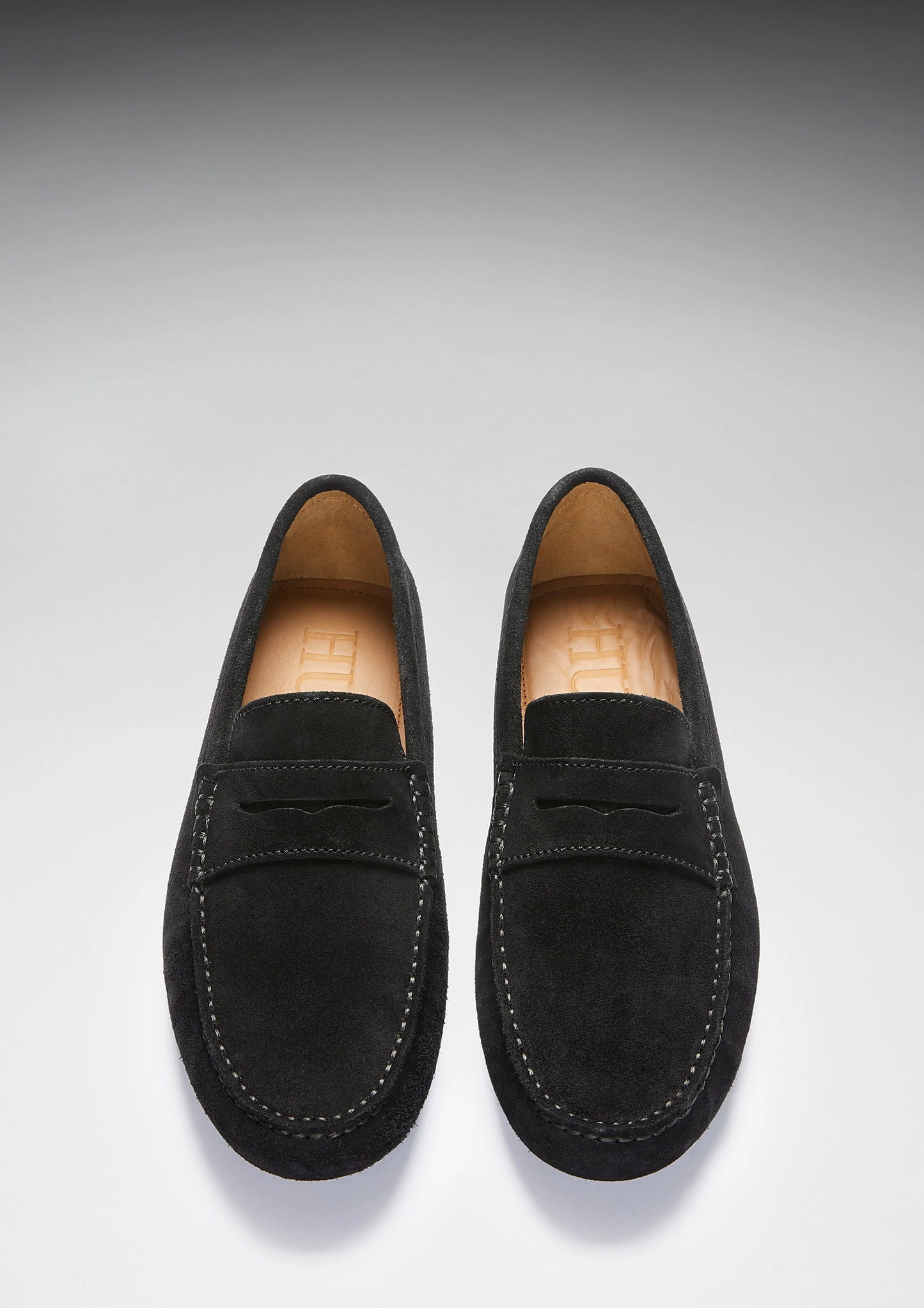 Hugs & Co Mens Penny Driving Loafers Black Suede UK 7-14 product image 5