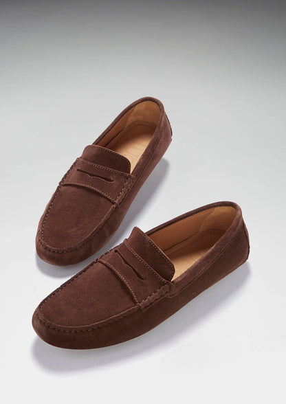 Hugs & Co Mens Brown Suede Penny Driving Loafers UK 7-14 product image 6