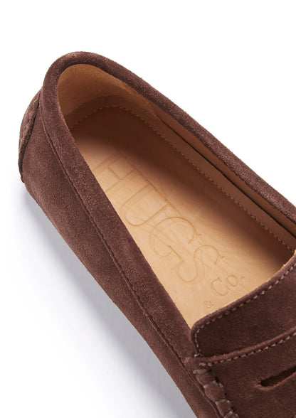 Hugs & Co Mens Brown Suede Penny Driving Loafers UK 7-14 product image 4