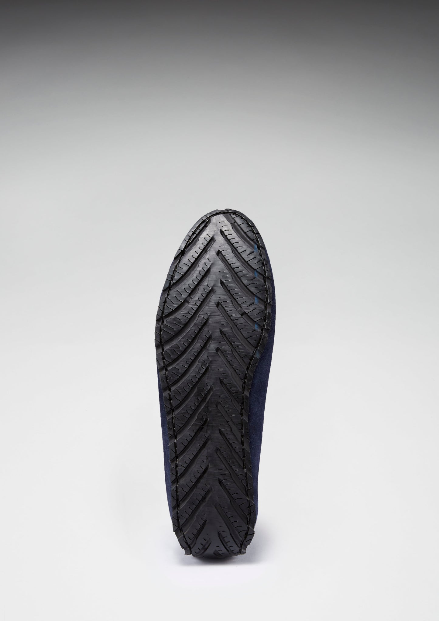 Mens Tyre Sole Penny Driving Loafers, navy blue suede - QHA UK