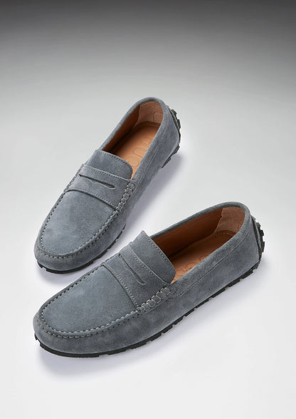 Hugs & Co Mens Ts1 Slate Grey Italian Suede Tyre Sole Loafers UK 7-14 product image 7