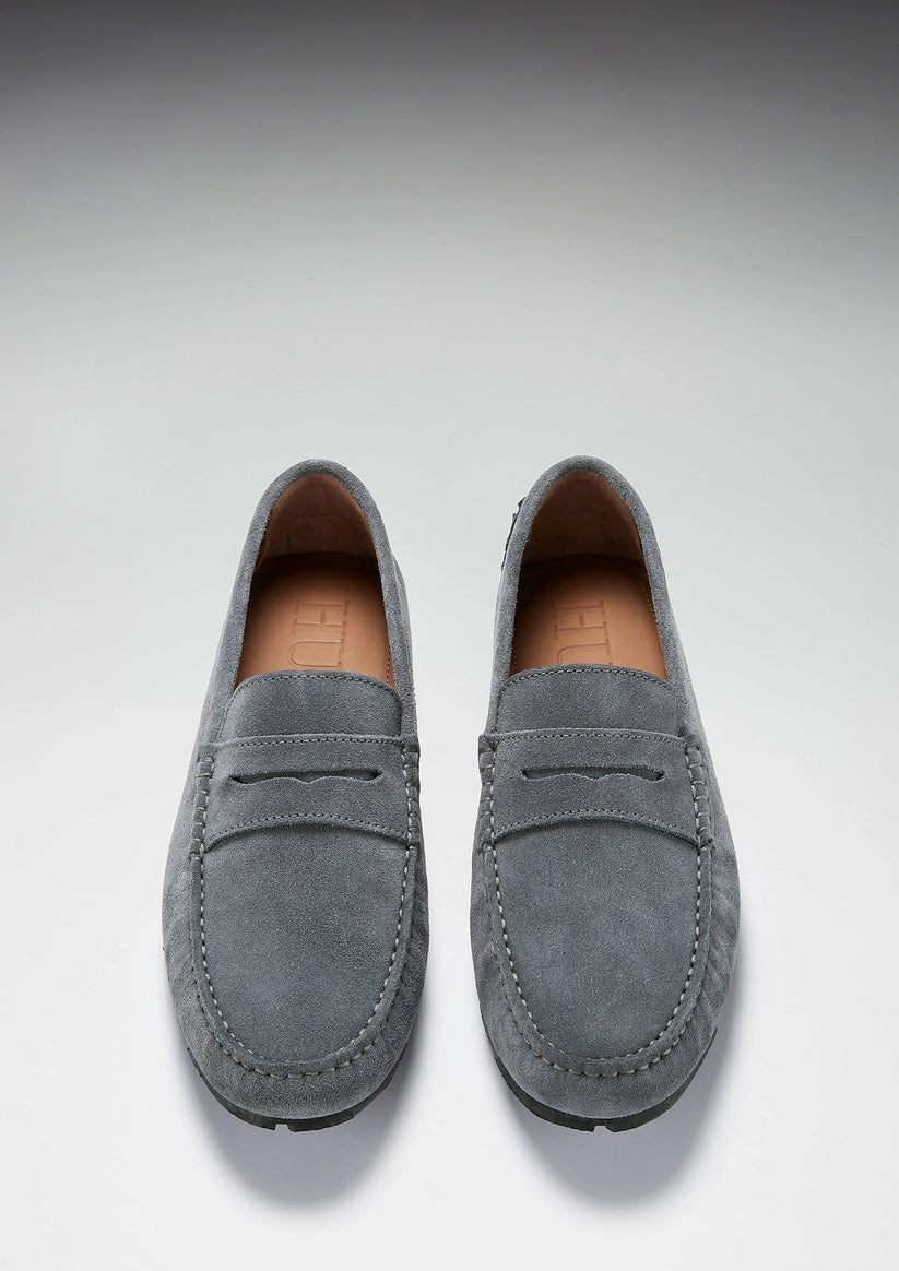 Hugs & Co Mens Ts1 Slate Grey Italian Suede Tyre Sole Loafers UK 7-14 product image 6