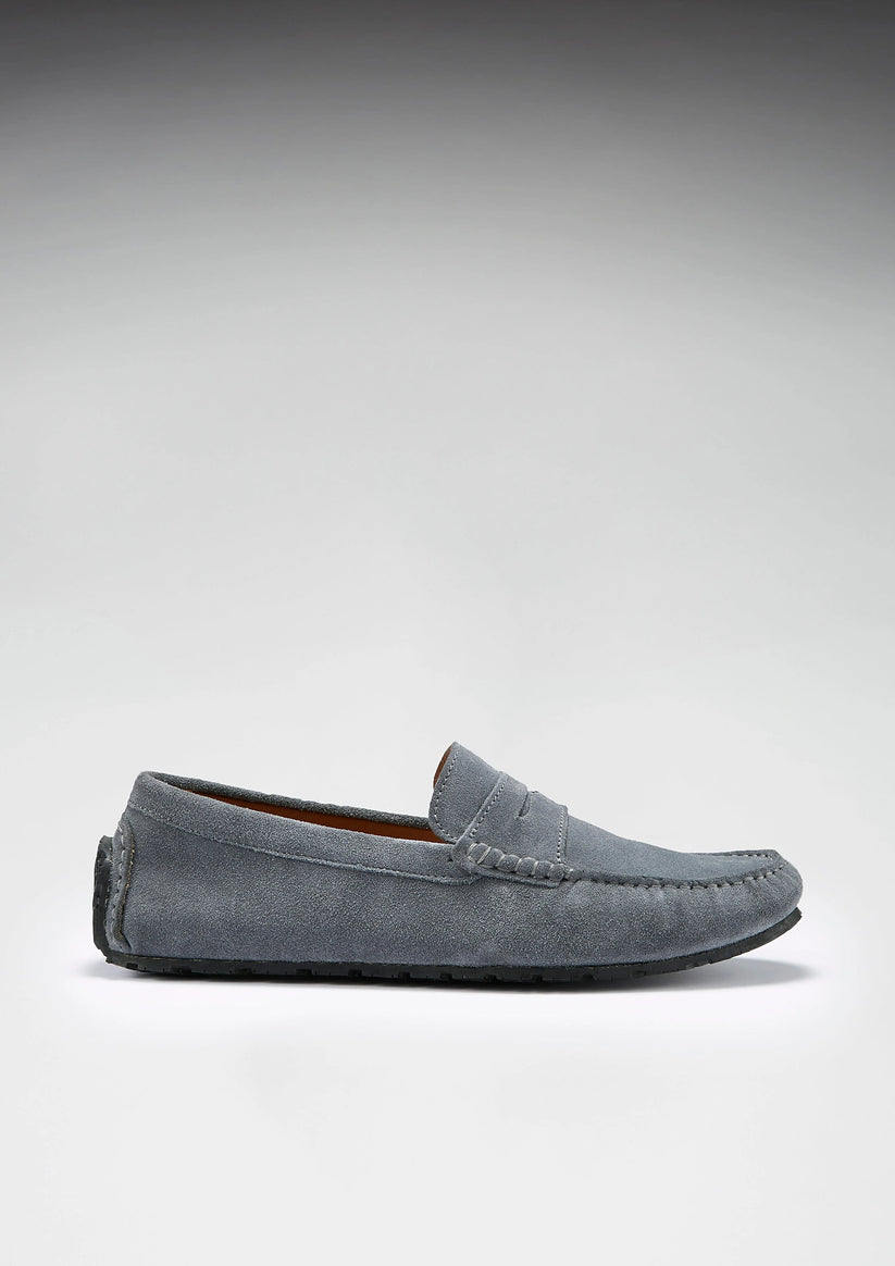 Hugs & Co Mens Ts1 Slate Grey Italian Suede Tyre Sole Loafers UK 7-14 product image 3