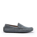 Mens Tyre Sole Penny Driving Loafers, slate grey suede - QHA UK