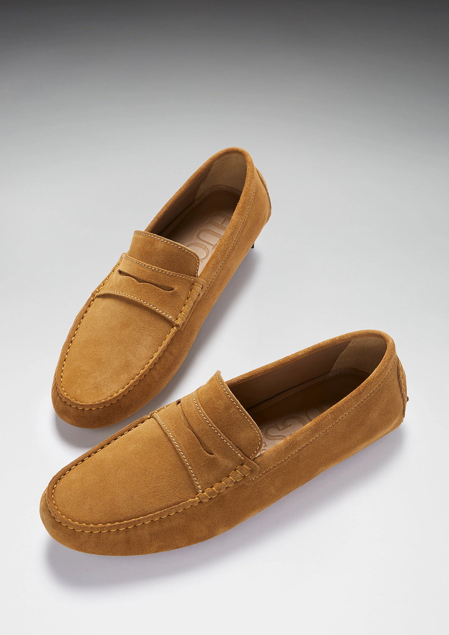 Hugs & Co Mens Tobacco Italian Suede Penny Loafers UK 7-14 product image 2