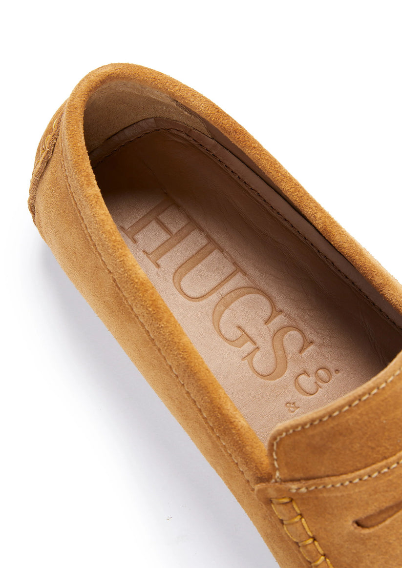 Hugs & Co Mens Tobacco Italian Suede Penny Loafers UK 7-14 product image 7