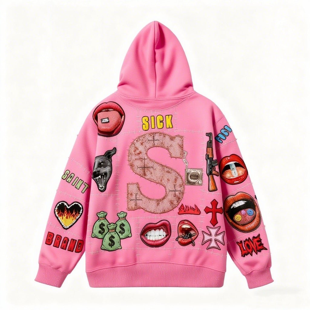 Oversized Saint Brand Graphic Hoodie