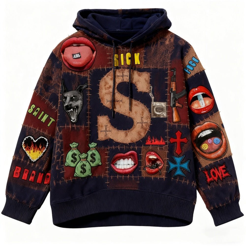 Oversized Saint Brand Graphic Hoodie