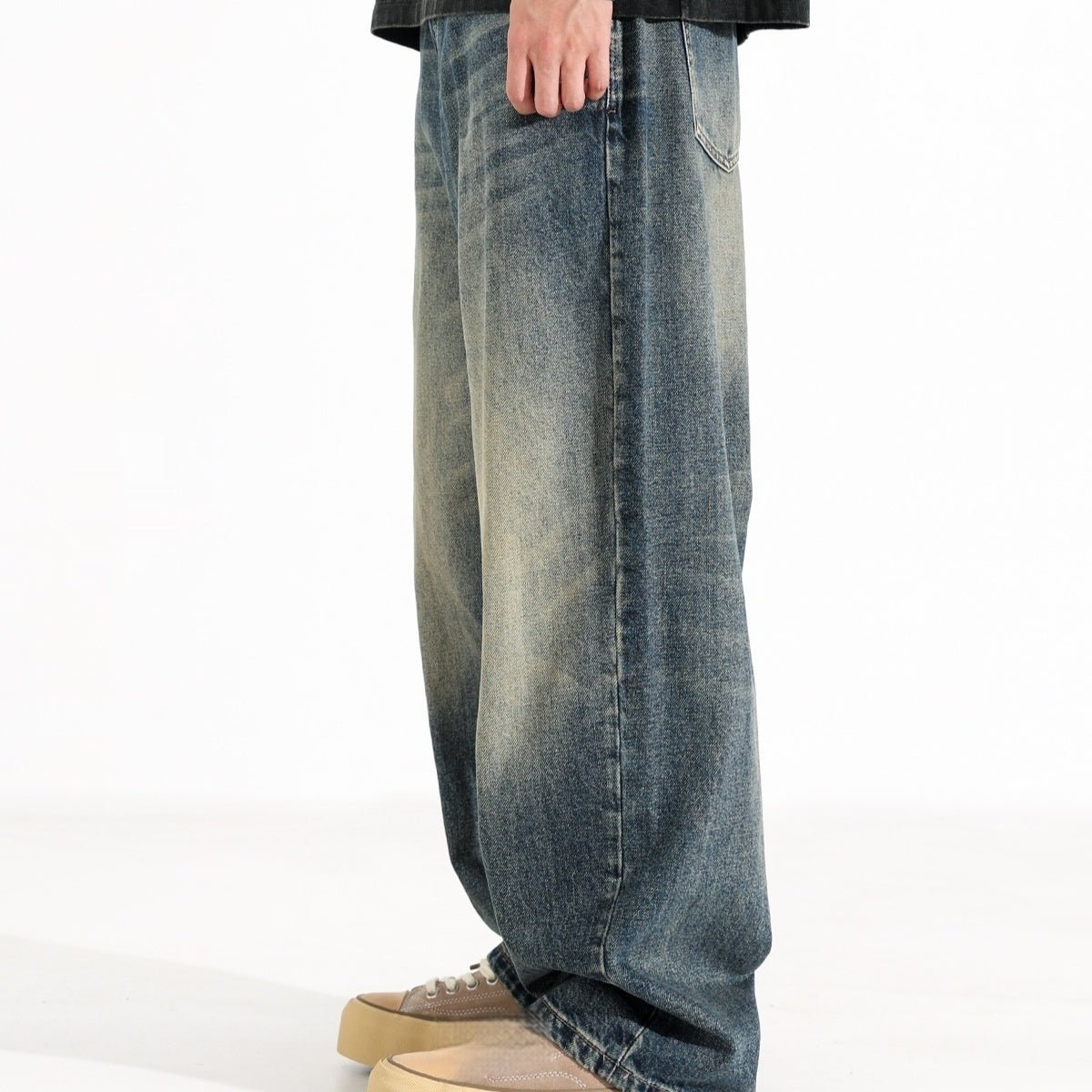 Vintage Denim Style Wide Leg Jeans