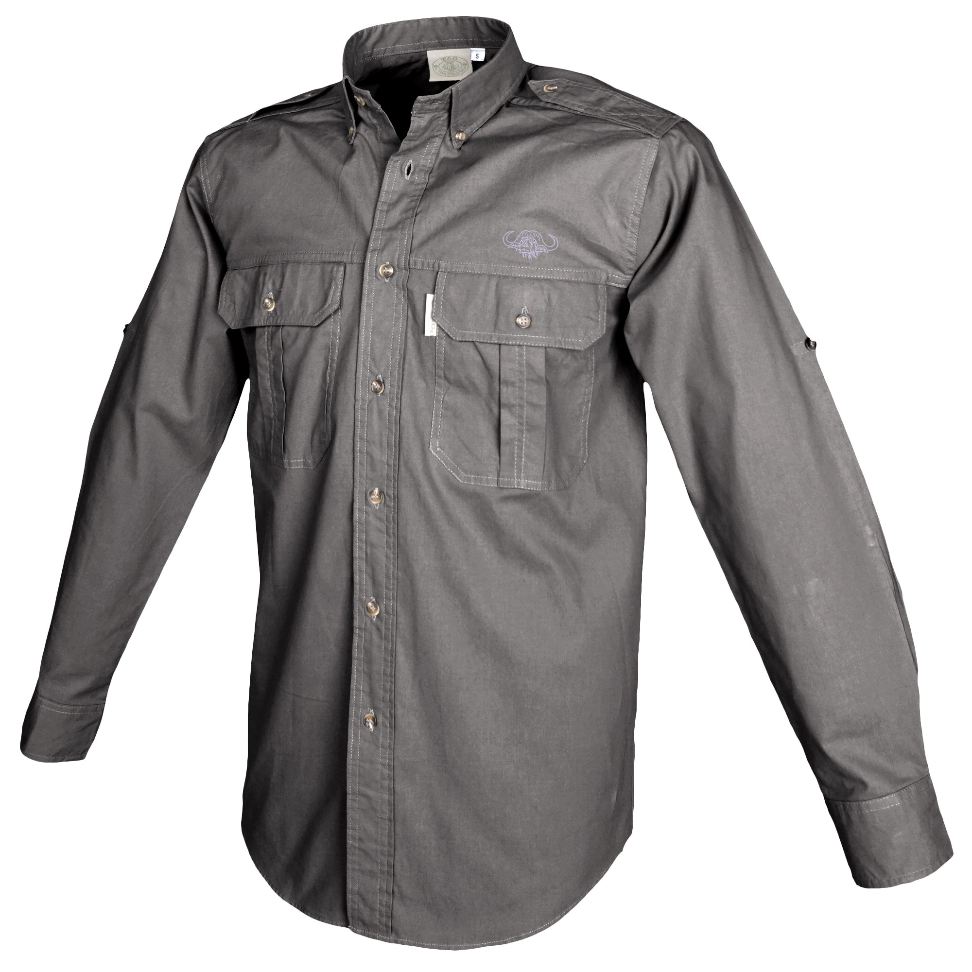 Trail Shirt for Men with Embroidered Buffalo Logo - L/Sleeve