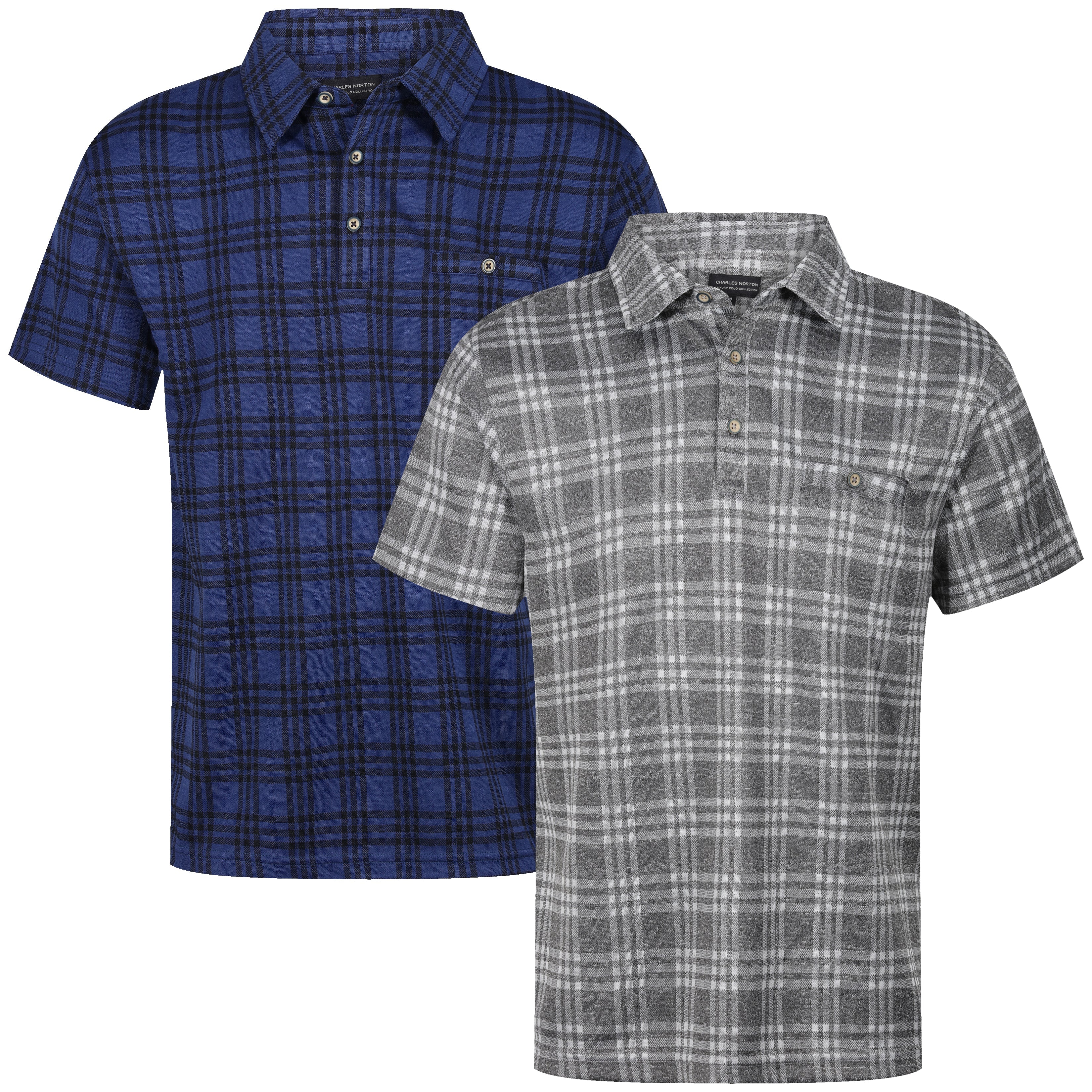 Charles Norton Wiggins Check Polo Shirt