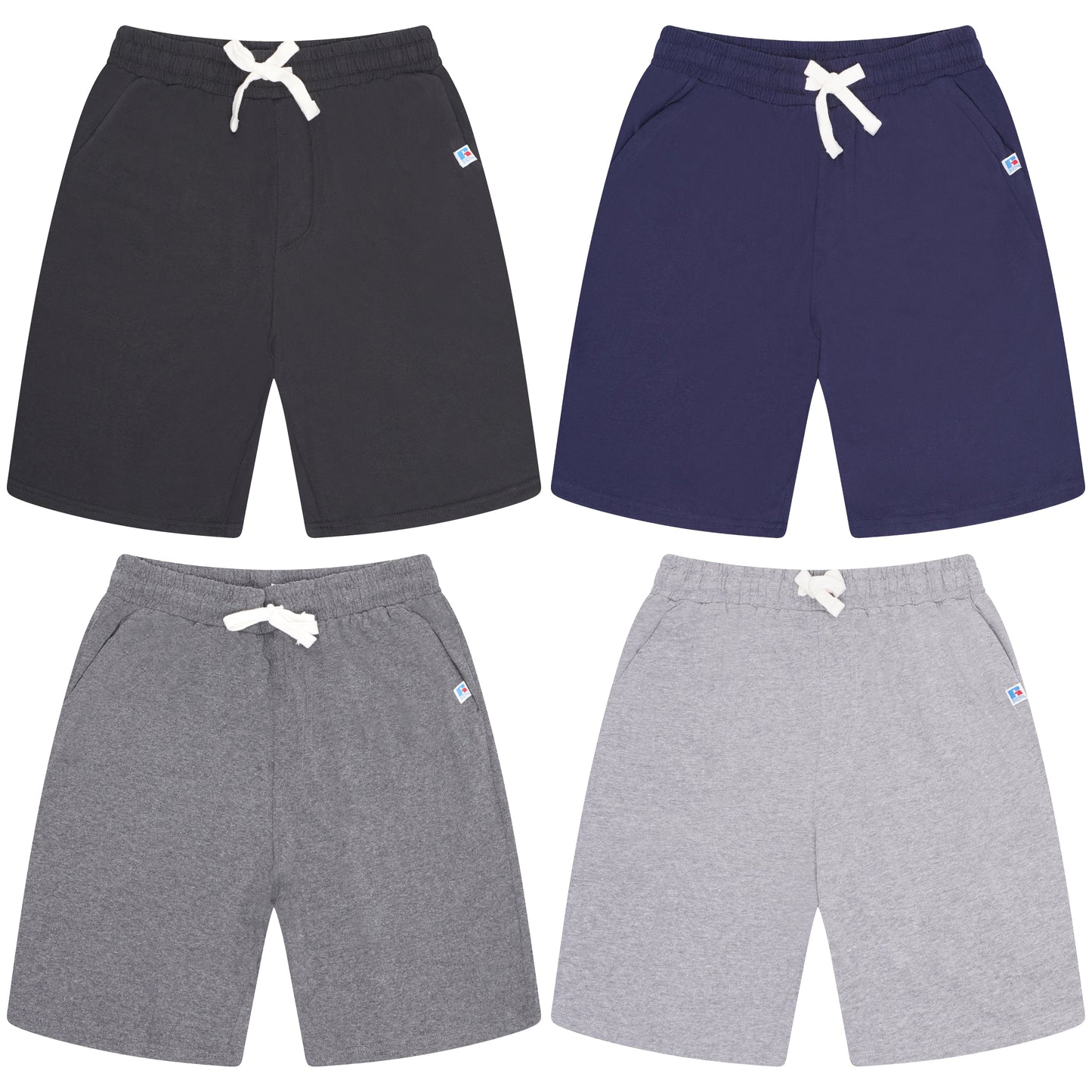 Russell Athletic Men's Jersey Shorts Gym Casual Cotton Elastic Waist - QHA UK