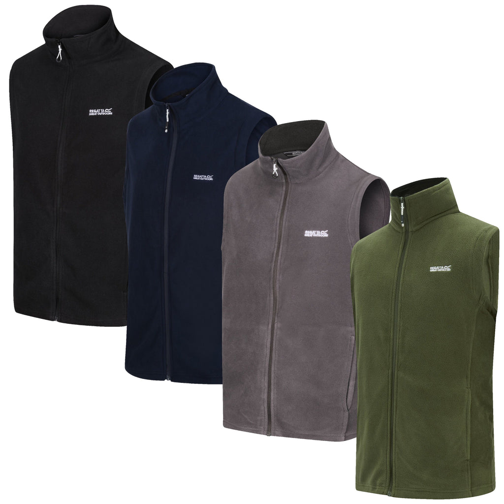 Regatta Tobias Fleece Gilet Mens Full Zip Bodywarmer Lightweight Vest - QHA UK