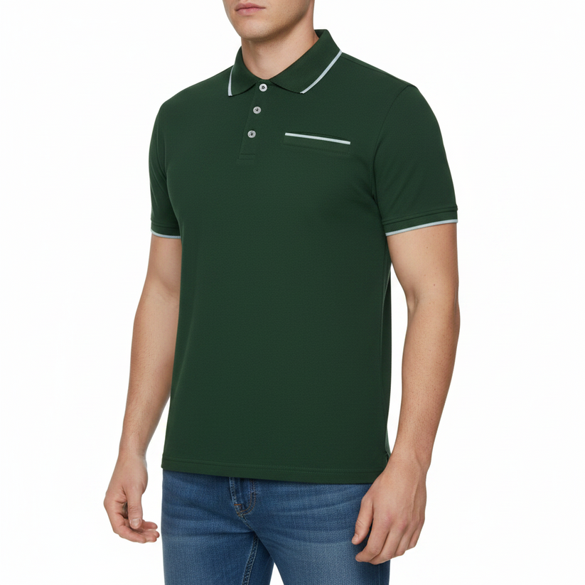 Evryone Mens Cotton Contrast Tipped Polo Shirt Short Sleeve S-2XL 6 Colours - additional view 18