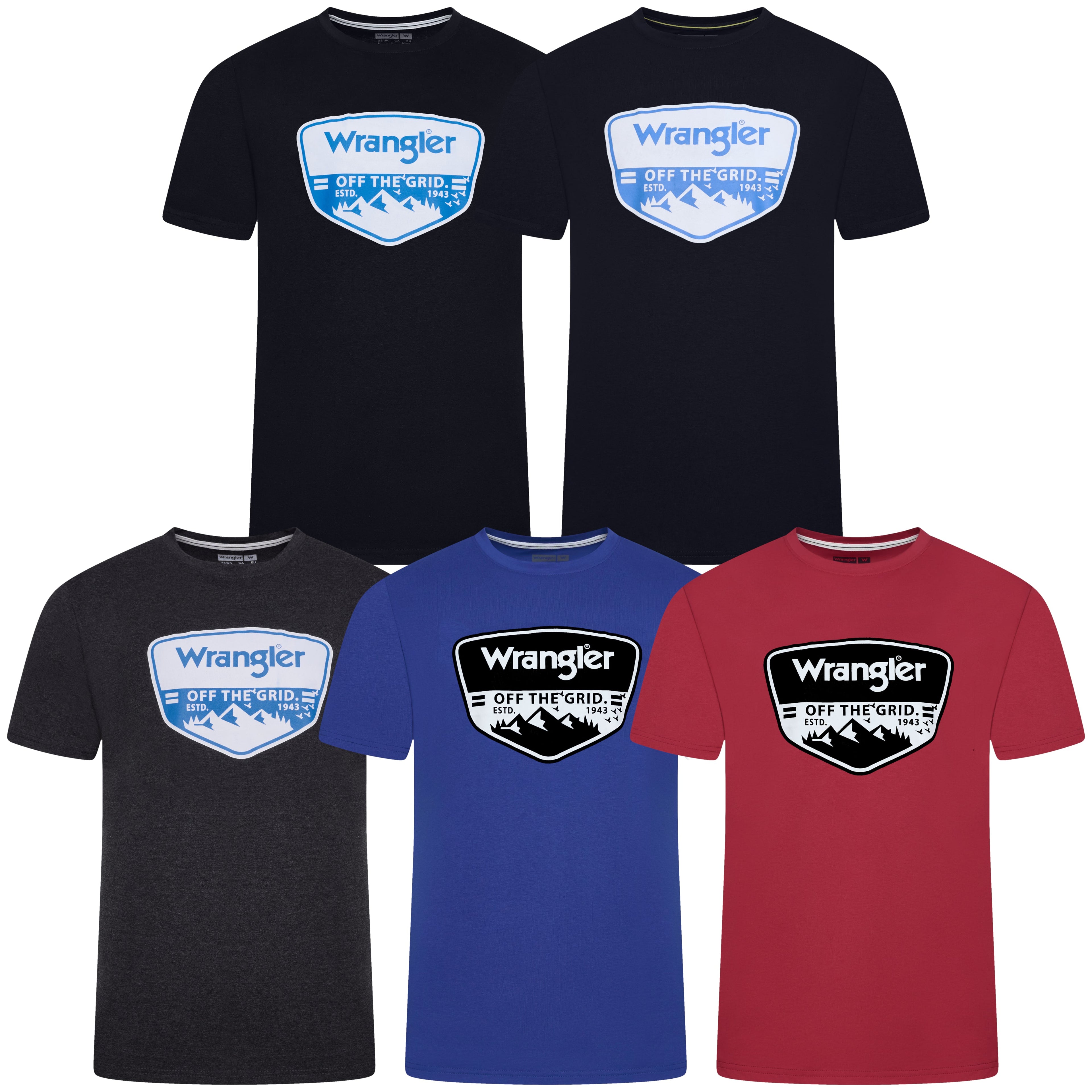 Wrangler Men's Off The Grid Cotton Stretch T-Shirt 5 Colours S–2XL