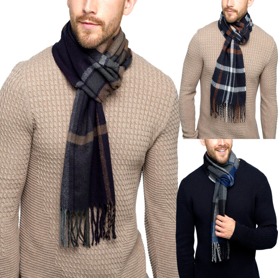 Tom Franks Check Scarf With Tassel - QHA UK