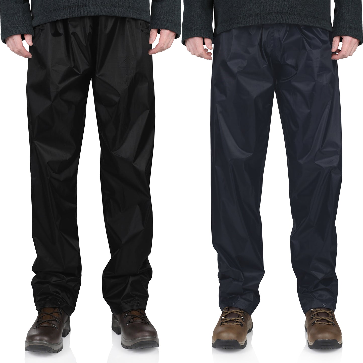 Waterproof Over Trousers Mens Work Rain Pants Hiking Fishing PVC UK - QHA UK