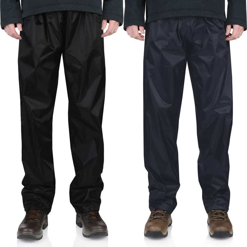 Waterproof Over Trousers Mens Work Rain Pants Hiking Fishing PVC UK - QHA UK