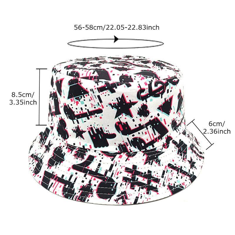Musical Note Pattern Printed Bucket Hat, Summer Outdoor Travel Cap