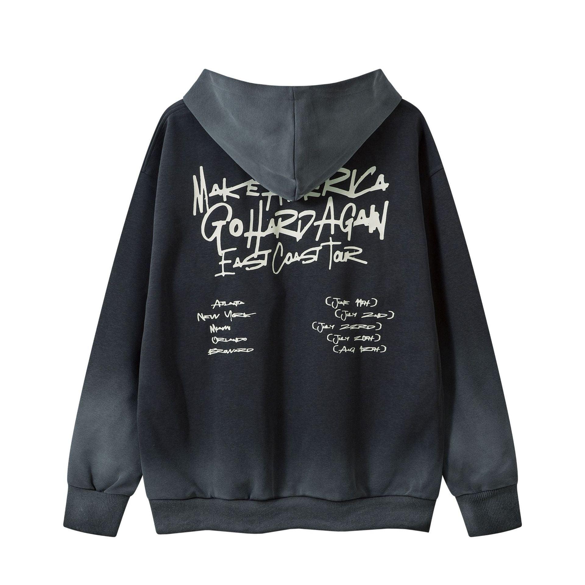 Retro Graffiti Zipper Hoodie – Trendy Fit