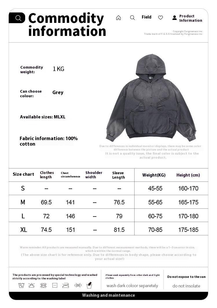 Creative Design Gradient Dyeing Hooded Sweater – Stylish Pullover for Youth