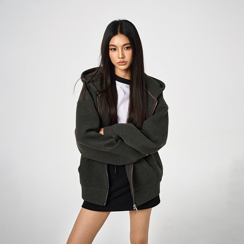 Unisex Retro Hoodie - Loose Solid Color