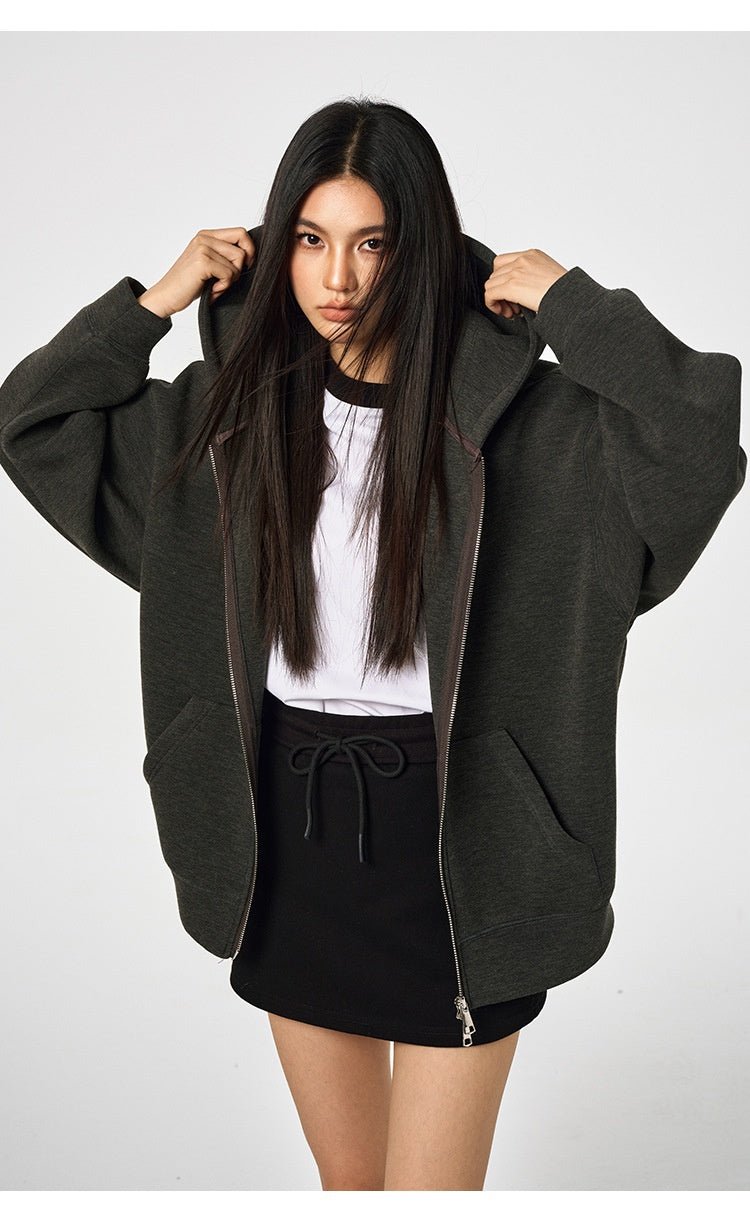 Unisex Retro Hoodie - Loose Solid Color