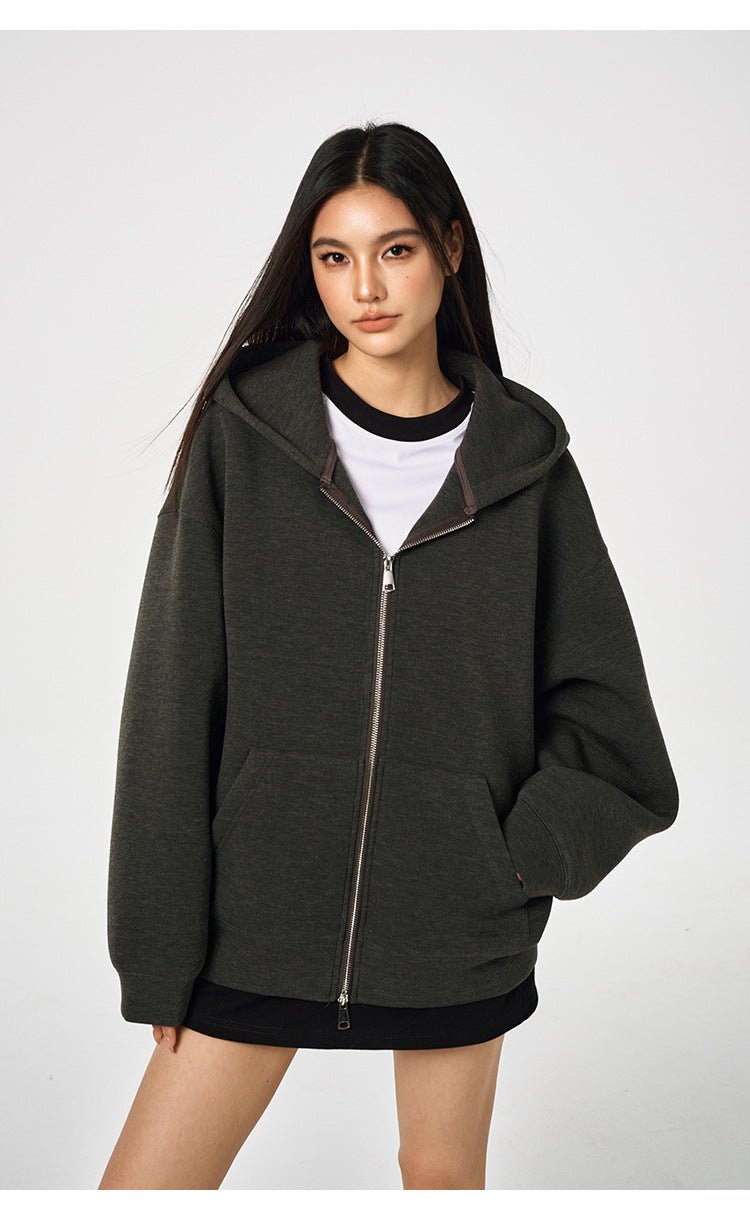 Unisex Retro Hoodie - Loose Solid Color