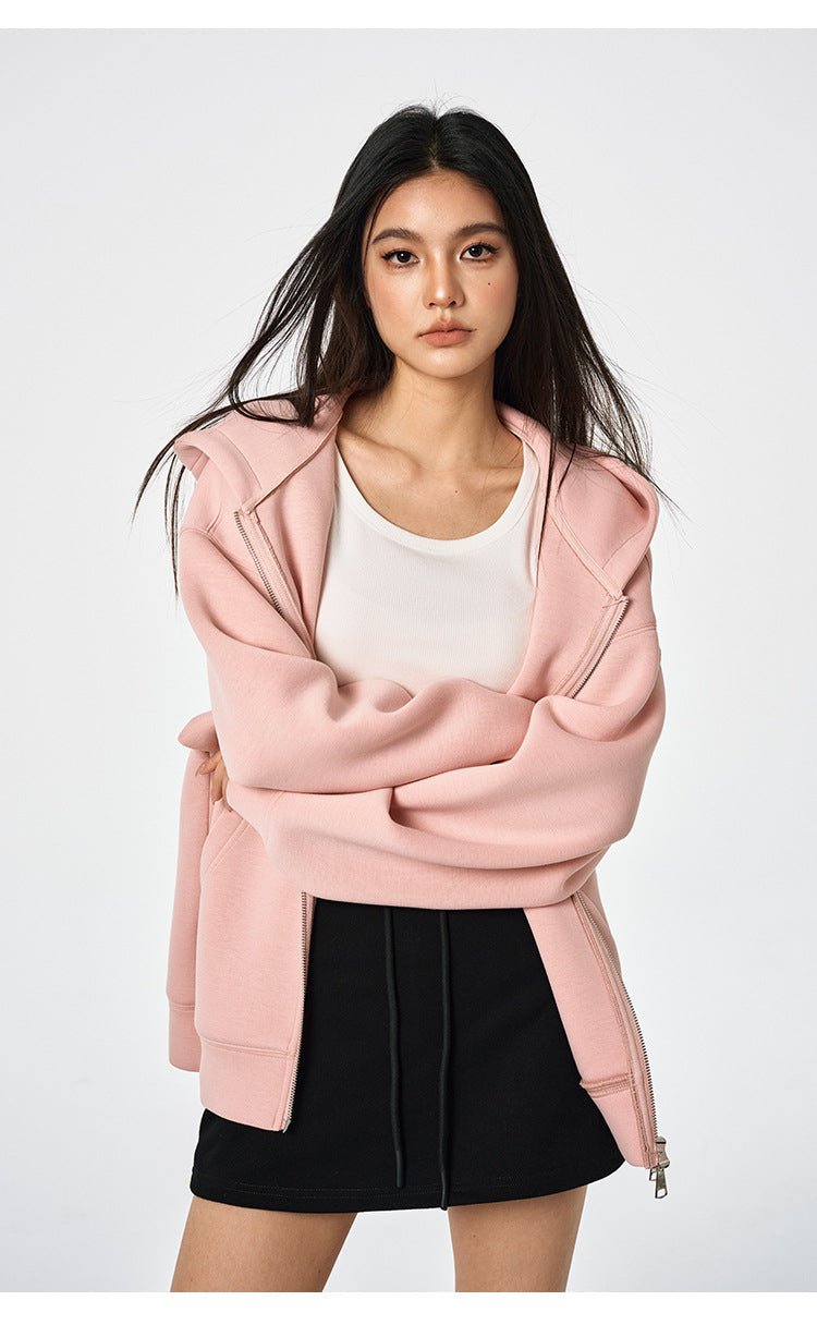 Unisex Retro Hoodie - Loose Solid Color