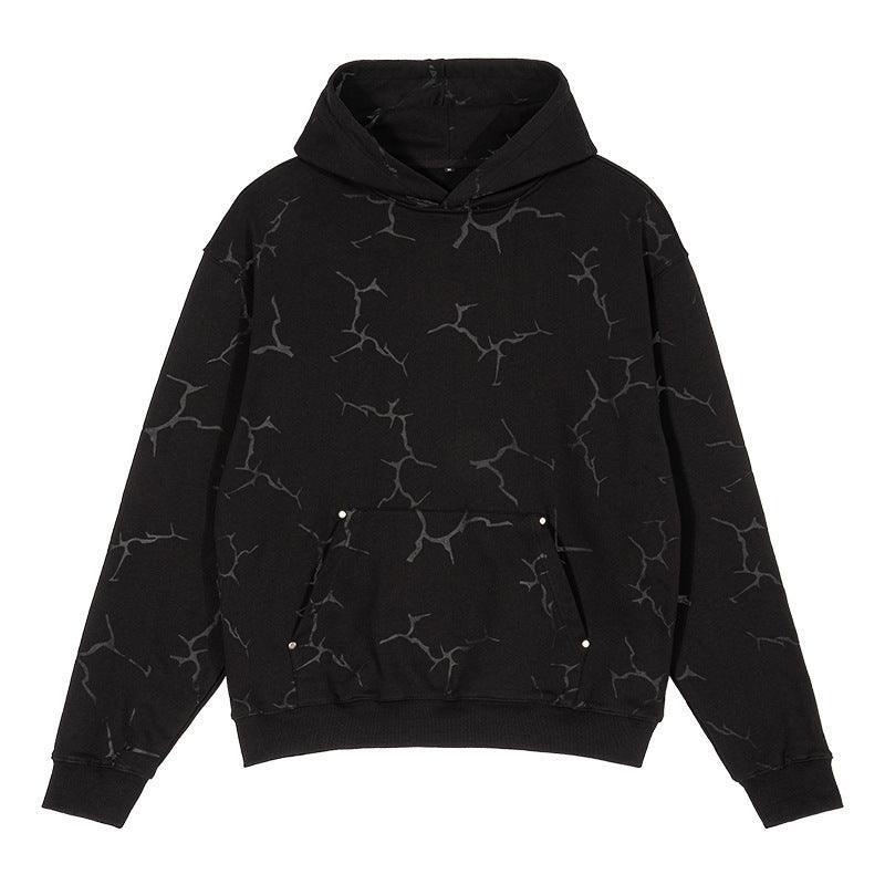 Rivet Lightning Pattern Winter Fashion Hoodies