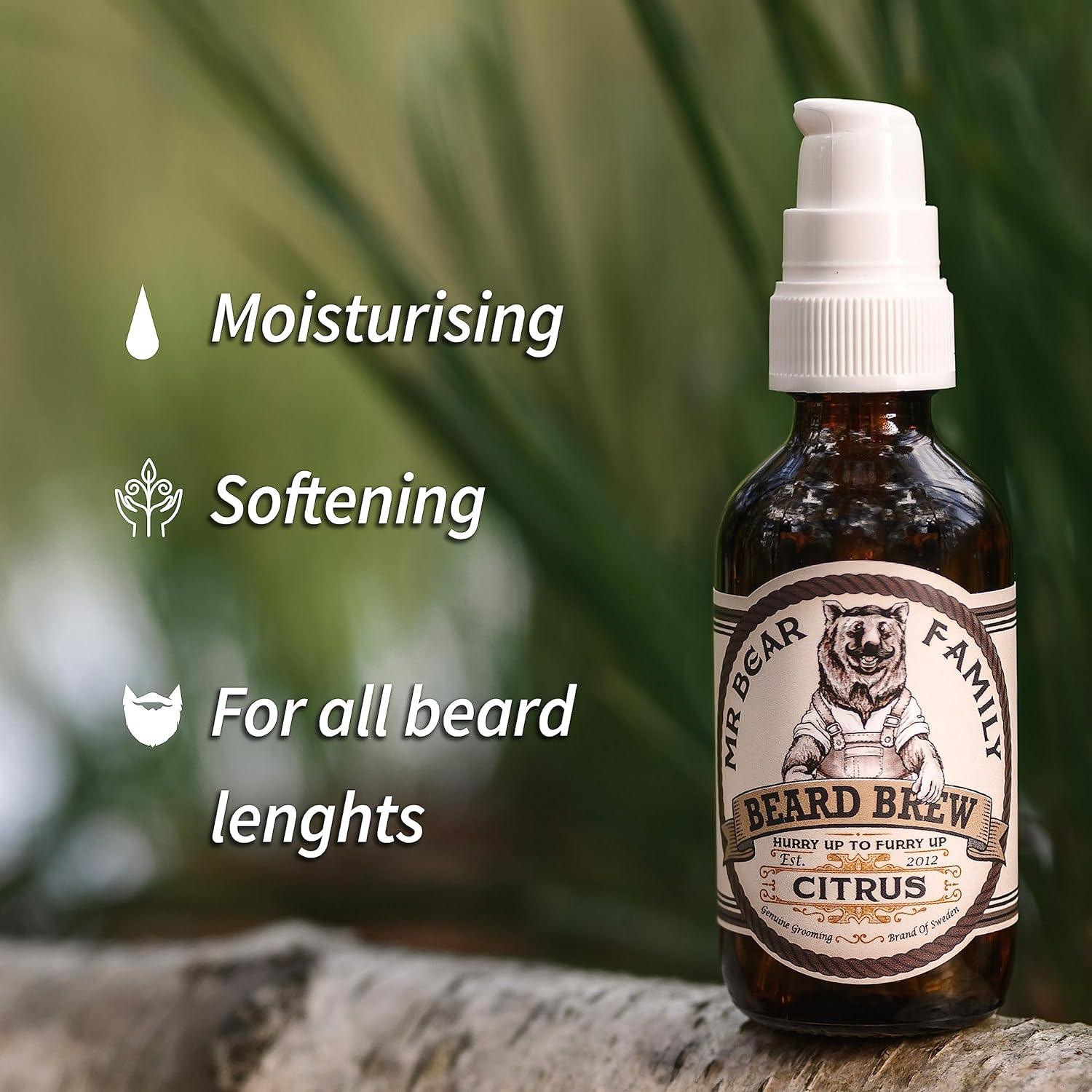 Beard Oil for Men Natural Jojoba Argan Moisturiser Softener 60ml Citrus