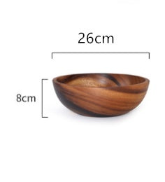 Natural Wooden Bowl, Sustainable Household Fruit Bowl, Salad Bowl for Home & Restaurant, Wooden Kitchen Utensils