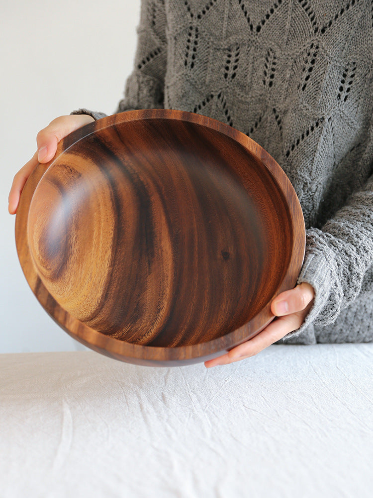 Natural Wooden Bowl, Sustainable Household Fruit Bowl, Salad Bowl for Home & Restaurant, Wooden Kitchen Utensils
