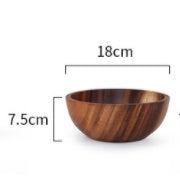 Natural Wooden Bowl, Sustainable Household Fruit Bowl, Salad Bowl for Home & Restaurant, Wooden Kitchen Utensils